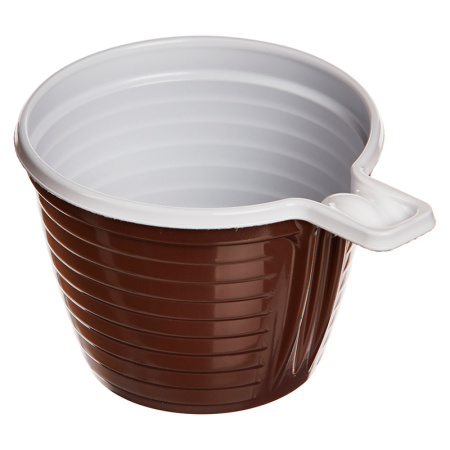 Чашка кофейная пластик 200мл ИнтроПластик коричневая 