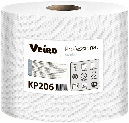 Протирочный материал 2сл 500л 200х250мм белый Veiro Professional Comfort (KP206)