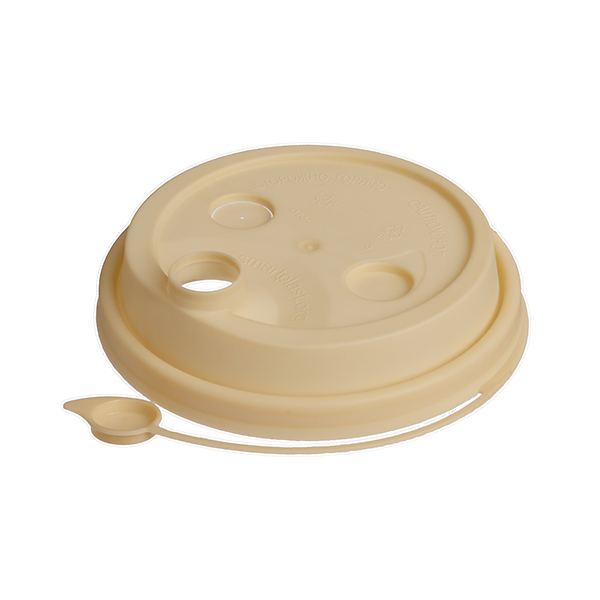 Крышка для стакана 300-500мл Д-90мм Бежевая (крафт) матовая (Смарт) – СМП-Склад