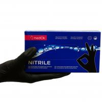Перчатки нитриловые черные MediOK L неопудренные 100шт Перчатки нитриловые черные MediOK L неопудренные 100шт