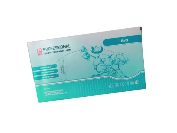 Перчатки нитриловые голубые SOFT BASIC PRO размер L 100шт  – СМП-Склад