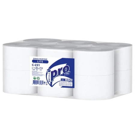Туалетная бумага на втулке 1сл 200м PROtissue белая (C231)