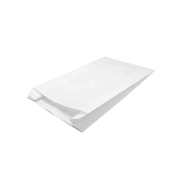 Пакет бумажный с V-образным дном 250х140х60мм белый жиростойкий