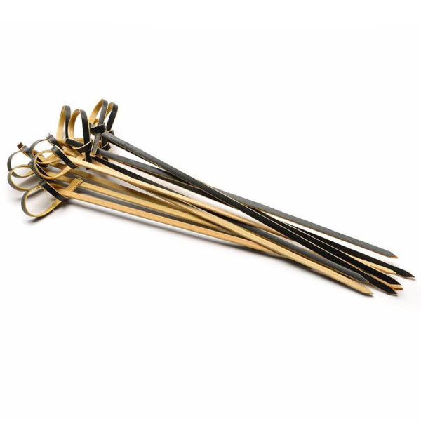 Пика бамбуковая "Узелок" черный 10см 100шт   Пика бамбуковая "Узелок" черный 10см 100шт