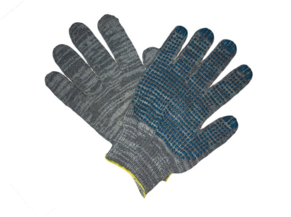 Перчатки хлопковые с ПВХ графит  Перчатки хлопковые с ПВХ графит