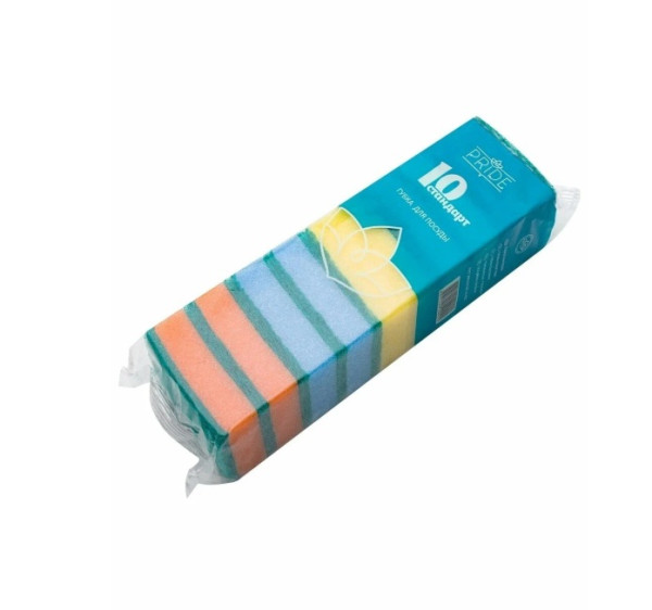 Губка кухонная Pride "Стандарт", 80х50х25мм, 10шт