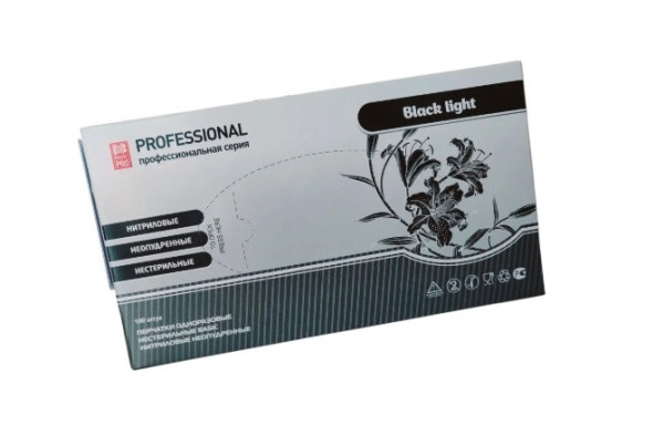 Перчатки нитриловые черные Black Light Basic Pro S 100шт неопудренные – СМП-Склад
