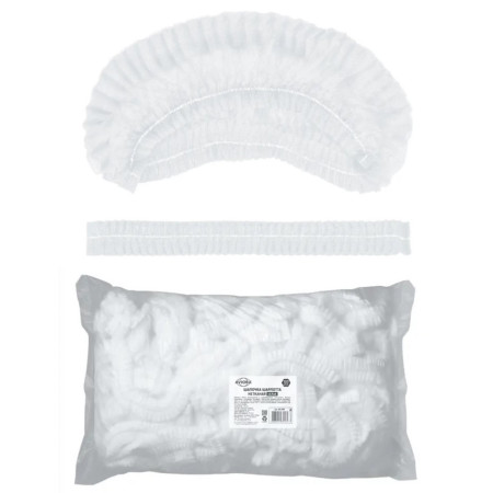 Шапочка спанбонд Шарлотта AVIORA  белая одноразовая 100шт Шапочка спанбонд Шарлотта AVIORA  белая одноразовая 100шт