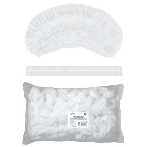 Шапочка спанбонд Шарлотта AVIORA  белая одноразовая 100шт Шапочка спанбонд Шарлотта AVIORA  белая одноразовая 100шт