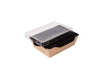 Короб бумажный под салат OSQ OPSALAD 500 BLACK 140х105х45мм БЕЗ КРЫШКИ  – СМП-Склад