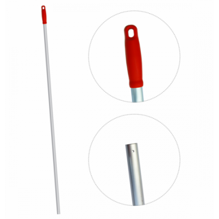 Ручка для держателя мопов 140см d-23,5см алюминий красная (ARF201-R)