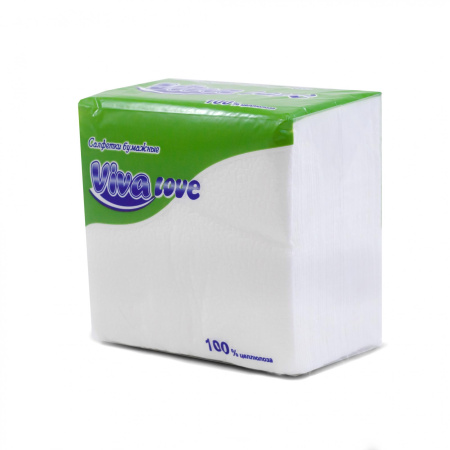 Салфетки бумажные  1сл 70л (24х24см) VIVA GREEN Белые