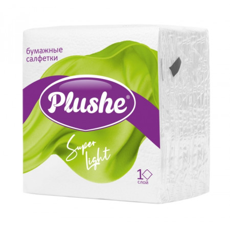 Салфетки бумажные  1сл 70л (22х22см) Plushe Super Light, белый