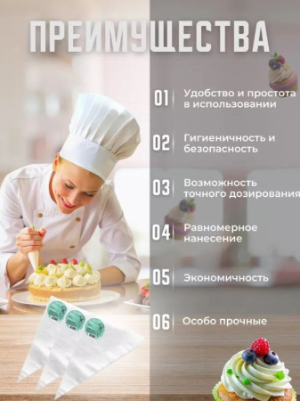 Мешок кондитерский прозрачный Aleks Parks 25 см в пластах, 50шт  – СМП-Склад, 3