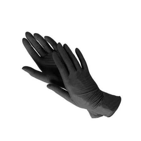 Перчатки нитриловые черные GLOVES WALLY PLASTIC неопудренные M 100шт 