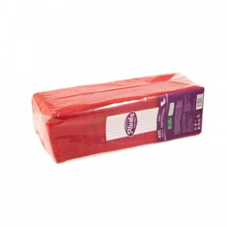 Салфетки бумажные 1сл 400л (24х24см) Plushe Premium Красный Интенсив 