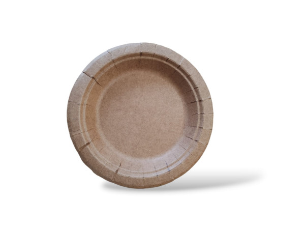 Тарелка картонная Д-185мм крафт BROWN