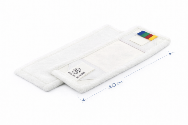 Моп для пола плоский 40х13см микрофибра белый без абразива  – СМП-Склад, 2