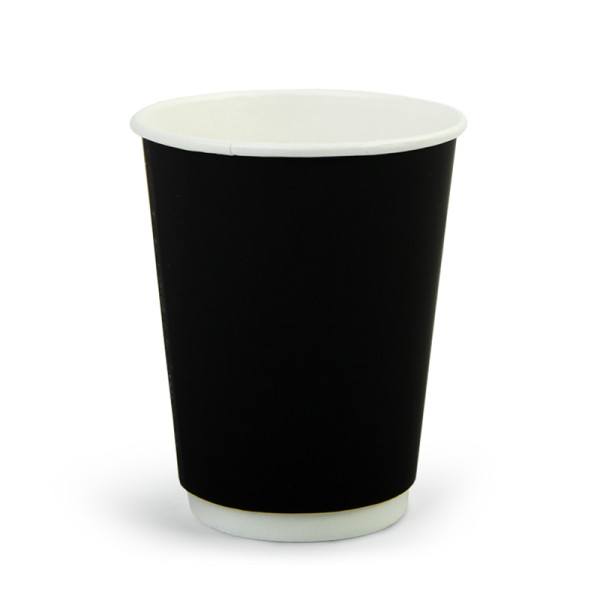 Стакан бумажный 350мл Черный двухслойный, ЭкоПак