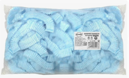 Шапочка спанбонд Шарлотта AVIORA  голубая одноразовая 100шт Шапочка спанбонд Шарлотта AVIORA  голубая одноразовая 100шт