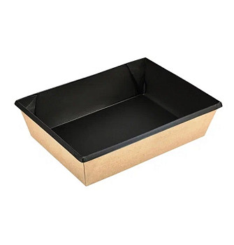 Короб бумажный под салат OPSALAD 1000 BLACK (200х150х55мм) 1EA БЕЗ КРЫШКИ – СМП-Склад