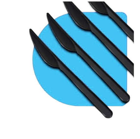 Нож столовый пластиковый 180мм ПРЕМИУМ черный