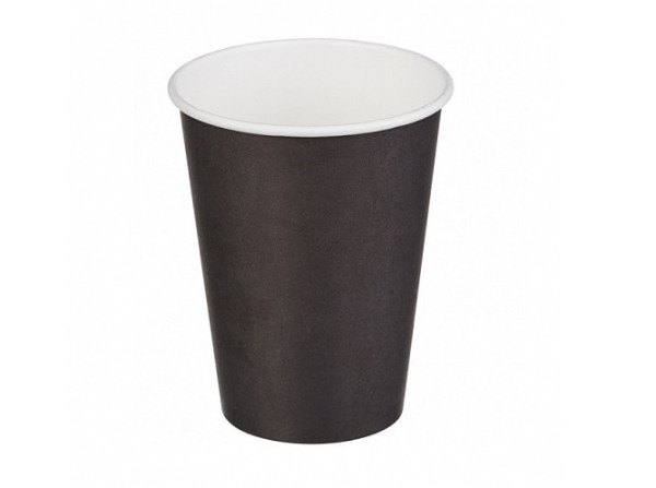Стакан бумажный 350мл Черный для горячих напитков, ЭкоПак