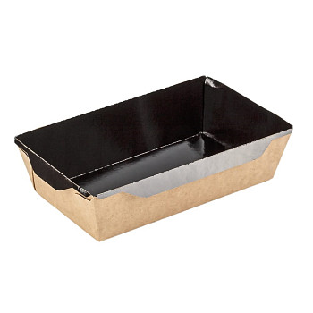 Короб бумажный под салат ECO OPSALAD 800 BLACK DoEco (207х127х55мм) без крышки – СМП-Склад