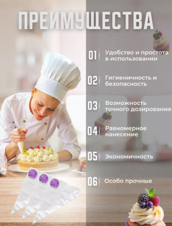 Мешок кондитерский прозрачный Aleks Parks 30 см в пластах, 50шт  – СМП-Склад, 3