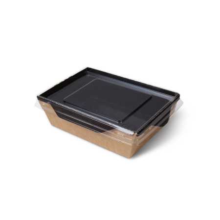 Короб бумажный под салат PACKTON OPSALAD 500 Черный (160х120х45мм) с крышкой