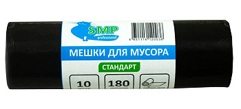 Мешки для мусора 180л 10шт SMP Стандарт 45мкм (85х105см) ПВД  – СМП-Склад