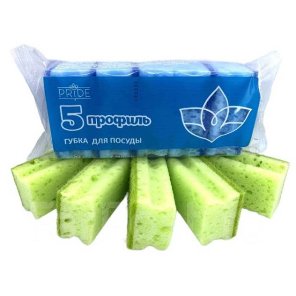 Губка кухонная Pride (85х60х40мм) "Профиль-5", 5шт