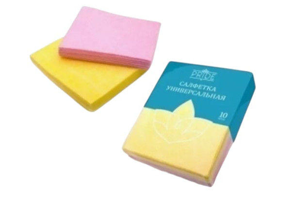Салфетки из вискозы хозяйственные 30х34 Pride "Универсальная" 10шт Салфетки из вискозы хозяйственные 30х34 Pride "Универсальная" 10шт