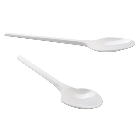 Ложка пластиковая чайная эконом белая Ложка пластиковая чайная эконом белая