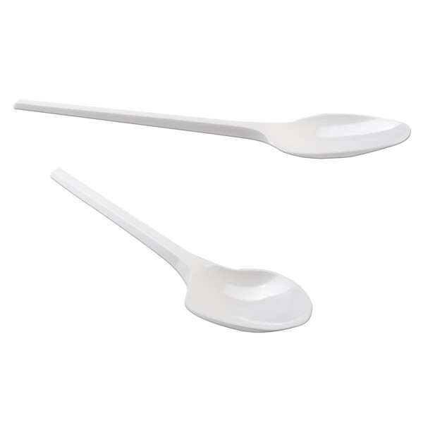 Ложка пластиковая чайная эконом белая Ложка пластиковая чайная эконом белая