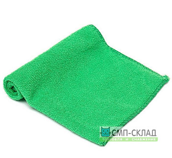 Салфетка из микрофибры 40х40 см, 220гр, зеленая, 1шт – СМП-Склад