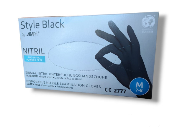 Перчатки нитриловые неопудренные черные STYLE размер XL 100шт