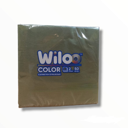 Салфетки бумажные 2сл 50л (33х33см) Wiloo Зеленый