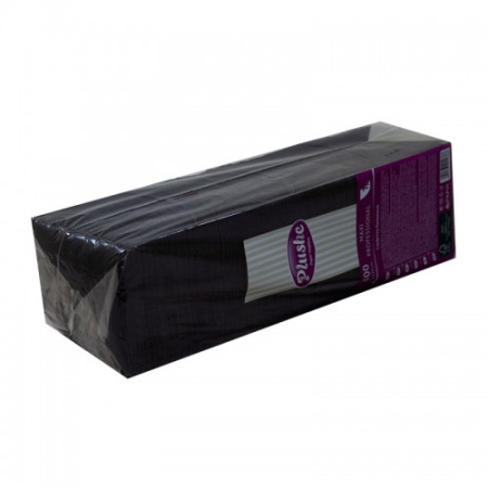 Салфетки бумажные 1сл 400л (24х24см) Plushe Premium Черный Интенсив 