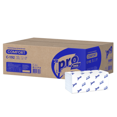 Полотенца бумажные листовые V-сложения 1сл 250л 25гр/м PROtissue (C192) – СМП-Склад, 2
