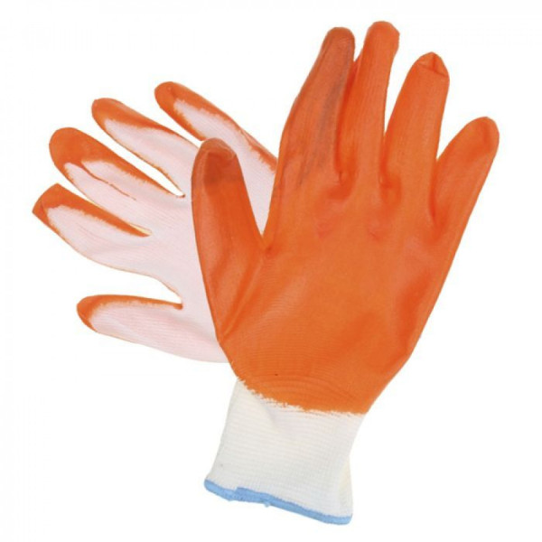 Перчатки хлопковые с двойной обливкой оранжевые