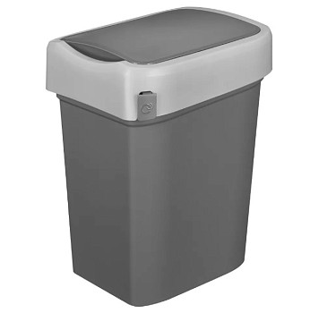 Контейнер для мусора "Smart Bin" Econova, 50л с крышкой, Серый – СМП-Склад