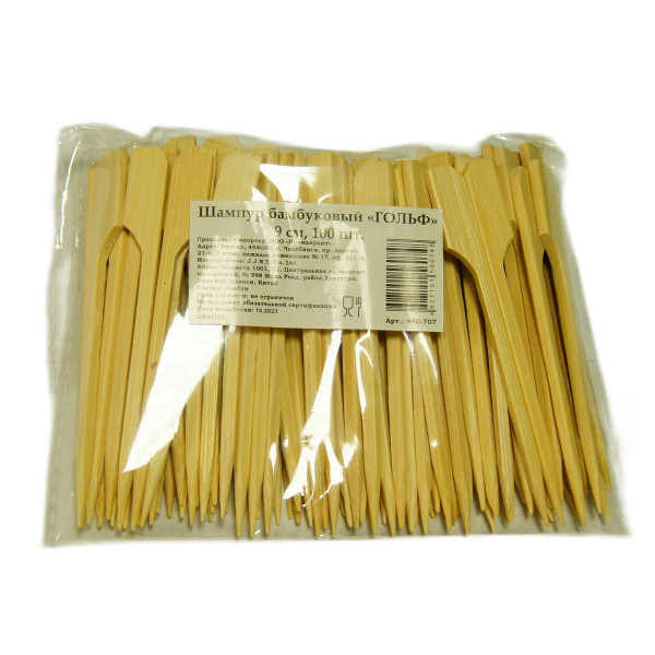Пика-шампур деревянная "Гольф" 9см 100шт Linger Пика-шампур деревянная "Гольф" 9см 100шт Linger