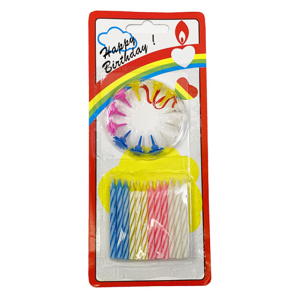 Свечи для торта маленькие цветные на блистере, 24шт Свечи для торта маленькие цветные на блистере, 24шт