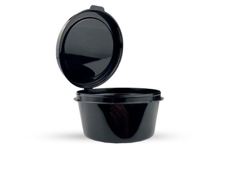 Соусник 80мл с верхним закрытием крышки черный (Смарт)