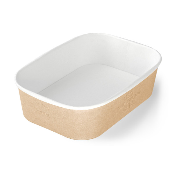 Короб бумажный овальный OSQ Case Bowl 660мл крафт без крышки – СМП-Склад