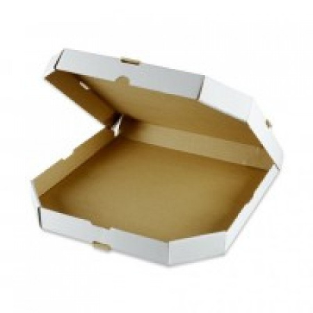 Коробка под пиццу 410х410х40мм белая без печати 
