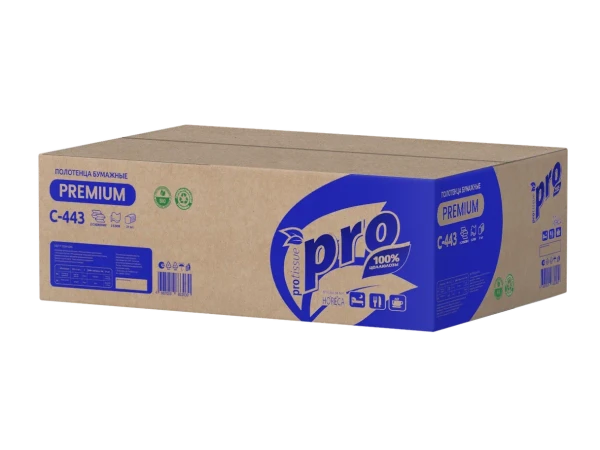 Полотенца бумажные листовые Z-сложения 2сл 190л (240х215) PROtissue (C443)