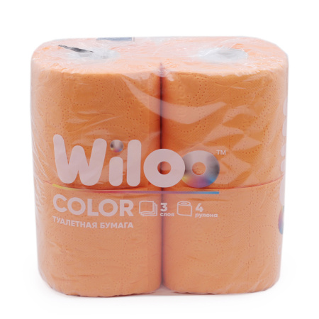 Туалетная бумага 4рул 3сл 20м Wiloo Оранжевая
