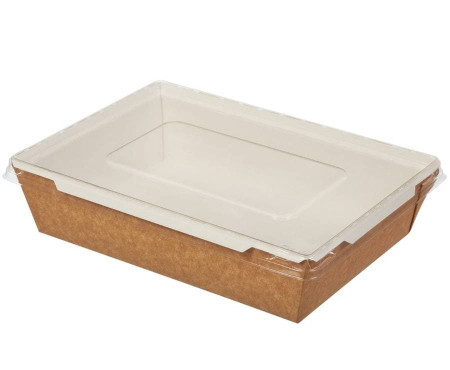 Короб бумажный под салат GEOBOX OPSALAD 1000 (200х160х55мм) с крышкой